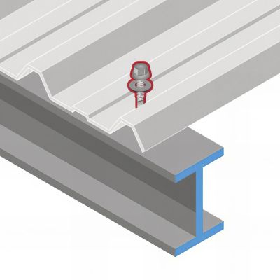 100 Vis pour bacs acier D. 5,5 mm L. 32 mm ZAMATOP-PR TH12 pour l'IPN - RAL 5008 2
