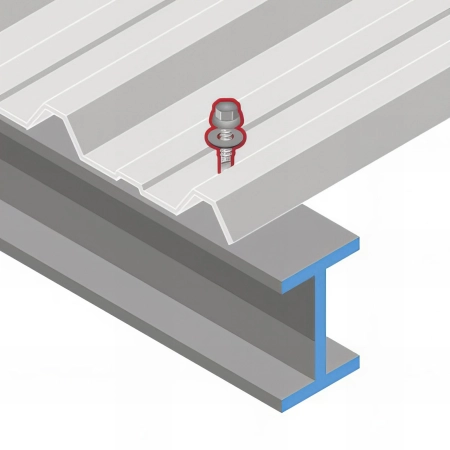 100 Vis pour bacs acier D. 5,5 mm L. 32 mm ZAMATOP-PR TH12 pour l'IPN - RAL 5008