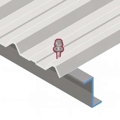 100 Vis pour bacs acier D. 6,3 mm L. 25 mm ZAMATOP-ZR TH12 pour le Zed - RAL 5008 2