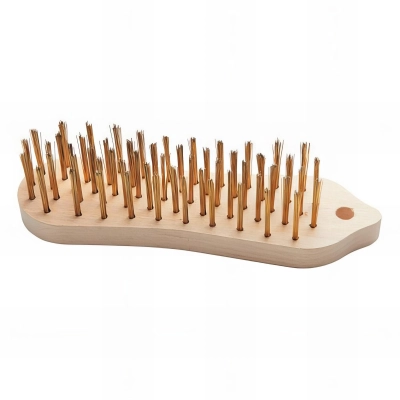 30 brosses métalliques à main sans manche 5 rangs - Fils laitonnés - 10311006 - Sidamo