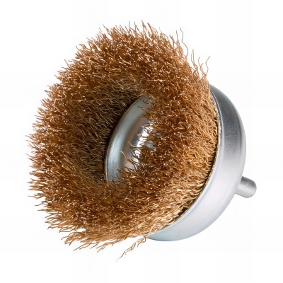 Brosse coupe sur tige D.50 mm - Fils de 0,3 mm ondulés en acier laitonné - 10314007 - Sidamo