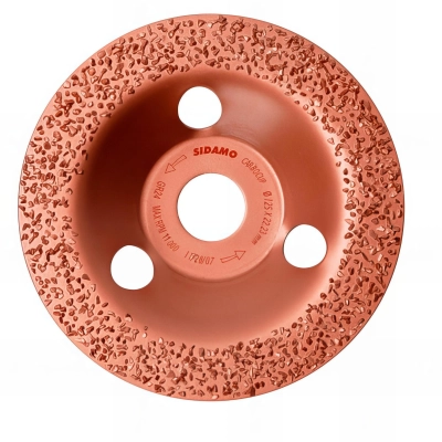 Plateau à poncer carbure - D.125 x 22,23 mm Gr 24 Plat - Carbocup - multi-matériaux - 10805012 - Sidamo