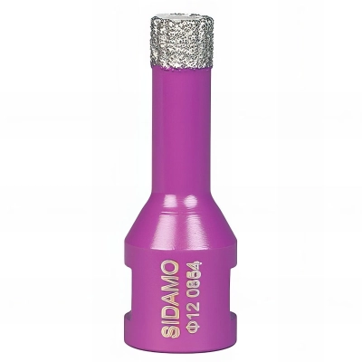 Trépan diamant à sec pour meuleuse M14 - D. 12 mm LU 35 mm - Céramique/Grès/Granit