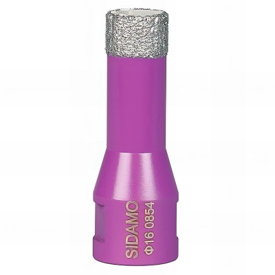 Trépan diamant à sec pour meuleuse M14 - D. 16 mm LU 35 mm - Céramique/Grès/Granit