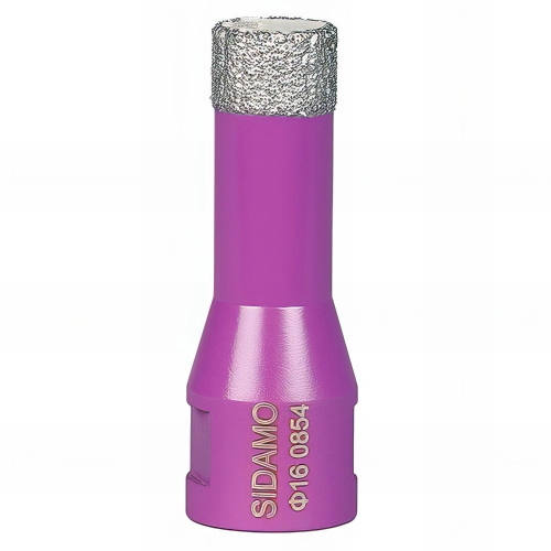 Trépan diamant à sec pour meuleuse M14 - D. 16 mm LU 35 mm - Céramique/Grès/Granit