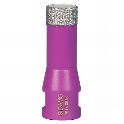 Trépan diamant à sec pour meuleuse M14 - D. 18 mm LU 35 mm - Céramique/Grès/Granit