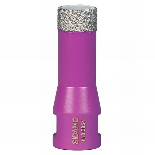 Trépan diamant à sec pour meuleuse M14 - D. 18 mm LU 35 mm - Céramique/Grès/Granit