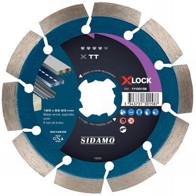 Disque diamant TT " X-LOCK " D. 125 x Ht 10 x 22,23 mm - Béton armé, asphalte, acier