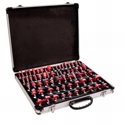 Coffret assortiment de 66 mèches de défonceuse Q. 8 mm - Tous Profils - 600033 - Sidamo