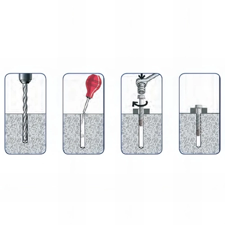 Blister de 5 vis d'ancrage béton auto-taraudeuse BT D. 14 x Lt. 130 mm - BT141301BL - Alsafix