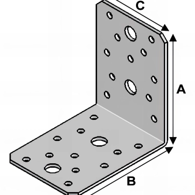 Equerre sans renfort (H x L x l x ép) 90 x 90 x 65 x 2,5 mm - AL-EA09090625 - Alsafix