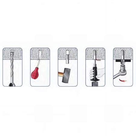 Blister de 5 chevilles DM - douille de frappe M16 - PO06320BL - Alsafix