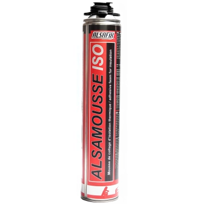 Mousse polyuréthane de collage d'isolation pistolable ALSAMOUSSE ISO 750 ml - PO08138 - Alsafix