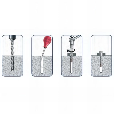 Blister de 10 vis d'ancrage béton auto-taraudeuse BT D. 8 x Lt. 50 mm - Zingué - PO27030BL - Alsafix 2