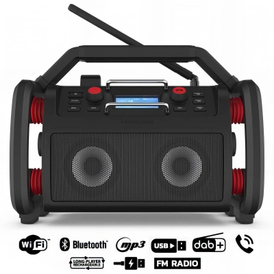 Radio de chantier ROCKPRO - 2 x 15 (30) W - Wifi, Bluetooth, MP3, Aux in, FM, USB, DAB+, Micro intégré - Perfect Pro 2