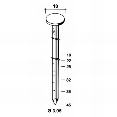 Coil de 7 200 pointes Roofing annelées galvanisées à chaud 16° D. 3,05/10 x L. 38 mm - R163038G Alsafix