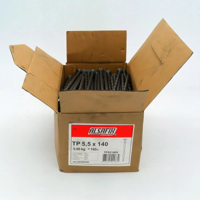 Pointe carré torsadé (CT) en vrac tête plate (TP) 5,5 x 140 mm - 5 kg - TP551404 Alsafix 2