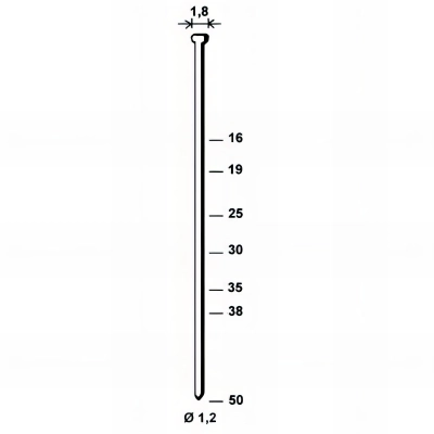 5 000 finettes minibrads INOX en bande D. 1,2/1,8 x L. 25 mm JM-25 - 6JM259 Alsafix