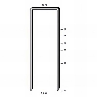 6 400 agrafes galvanisées résinées WD-25 - 25,7 x 25 x D. 1,53 mm - 6WD251 - Alsafix