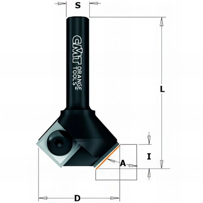 Fraise à chanfreiner avec plaquettes réversibles 45° D. 29 x Lu. 8 x Q. 8 mm - 658.045.11 - CMT