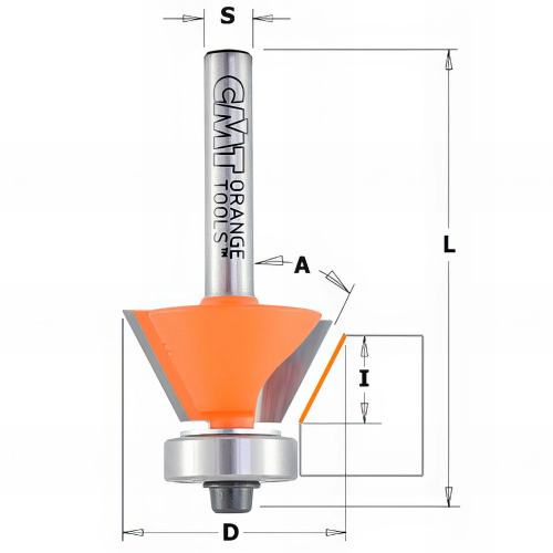 Fraise à chanfreiner et affleurer 2 tranchants 45° D. 27 mm x Lu. 5,5 x Q. 6 mm - 710.260.11 - CMT