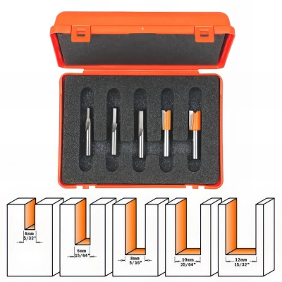 Coffret de 5 fraises profilées et à défoncer Q. 8 mm - 900.005.01 - CMT