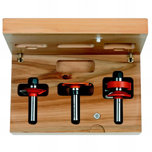 Coffret de 3 fraises avec roulement pour logement de joint porte vitrée Q. 8 mm - 955.803.11 - CMT