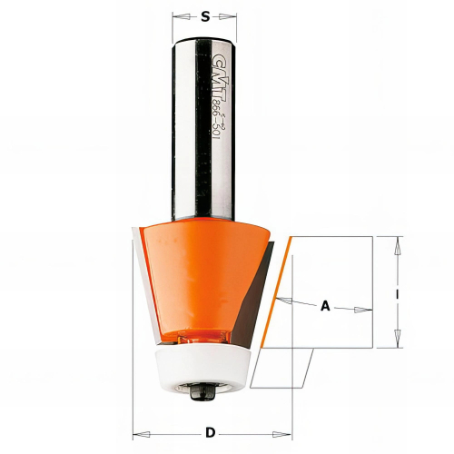 Fraise à chanfreiner pour matériaux composites 10° D. 28,5 mm x Lu. 25,4 x Q. 12 mm - 980.551.11 - CMT