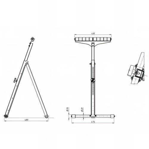2 Servantes à rouleaux réglables en hauteur 750 à 1 050 mm