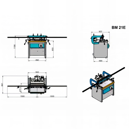 Perceuse multibroches 21 mandrins D. 16 mm - 230 V - 1 100 W