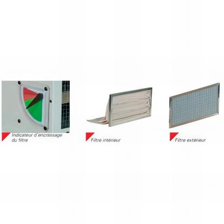Système de filtration d'air 1 - 5 microns - 3 vitesses - 230 V - 150 W