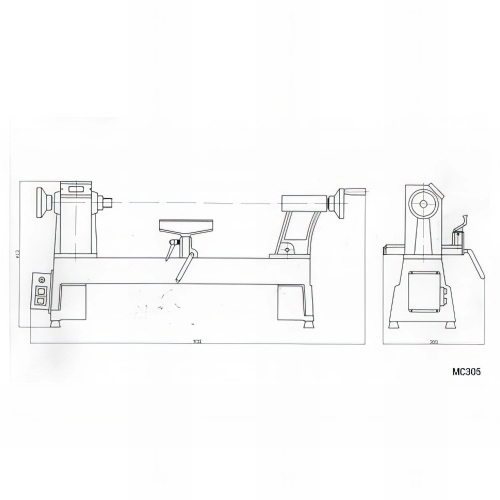 Tour à bois L. 406 mm - 375 W 230 V