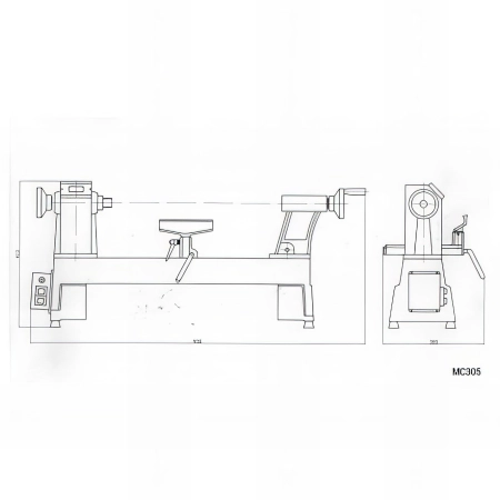 Tour à bois L. 406 mm - 375 W 230 V
