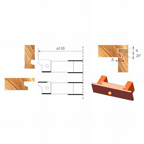 Jeu de 2 plaquettes de rechange pour PO bouvetage de tiroirs - PBT03 - Holzprofi