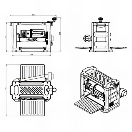 Raboteuse L. 330 mm - 1 500 W 230 V