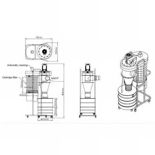 Groupe d'aspiration double filtration 1 595 m3 - H - 1 100 W 230 V