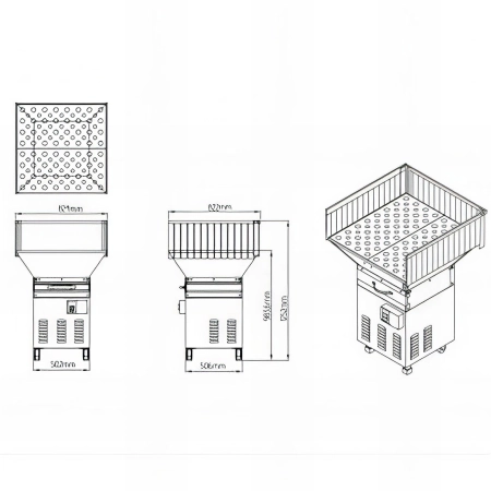 Table aspirante 1 320 m - H - 750 W 230 V