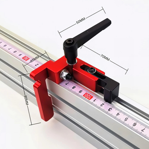 Butée amovible L. 70 x H. 85 mm pour rail aluminium ZU-PROFIL-800