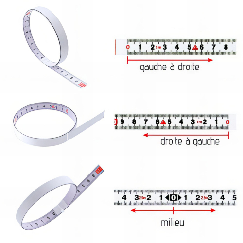 Réglet PVC auto-collant L. 800 x l. 13 mm gauche et droite