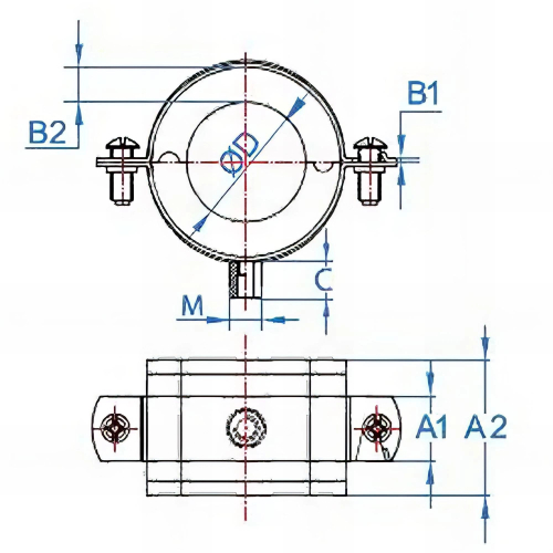 25 Colliers de serrage thermique M 8 - 10 zingué - 19 D. 67 mm