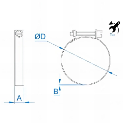 50 Colliers butanes zingués D. 16 - 18 mm 2