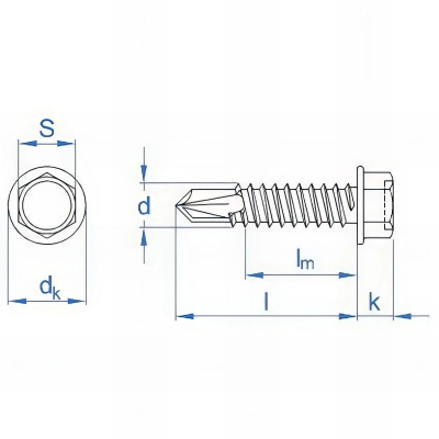 500 Vis autoperceuse - Tête hexagonale avec rondelle intégrée en acier Inox A2 - D. 10 x L. 19 mm 2