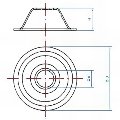 100 Rosaces coniques zinguées pour colliers D. 26 x H. 9 mm 2