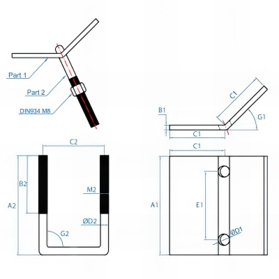 20 Colliers zingués pour rail perforé Indextrut 2
