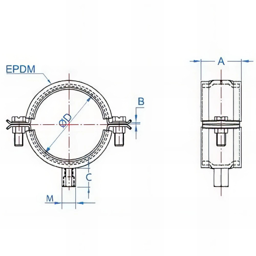 25 Colliers renforcés isophonique zingués pour charges lourdes D. 110 mm