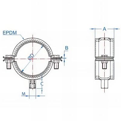 25 Colliers renforcés isophonique zingués pour charges lourdes D. 140 mm 2