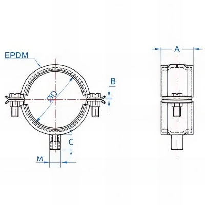 10 Colliers renforcés isophonique zingués pour charges lourdes D. 315 mm 2