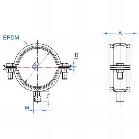 10 Colliers renforcés isophonique zingués pour charges lourdes D. 315 mm
