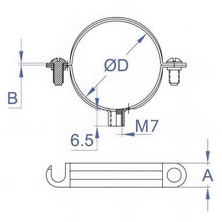 50 Colliers simple M7 zingués - D. 32 mm