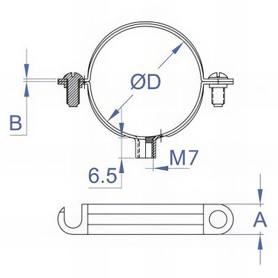 50 Colliers simple M7 zingués - D. 36 mm 2